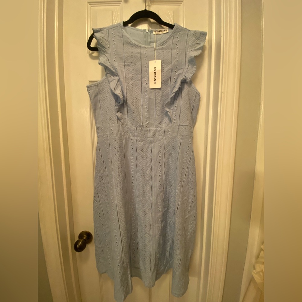 Amazon Ecowish Ruffle Cap Sleeves Summer A-Line Midi Dress